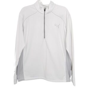 Bright White Puma Golf Quarter Zip Pullover Men's XL